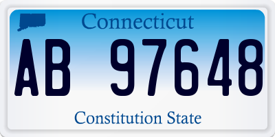 CT license plate AB97648