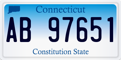 CT license plate AB97651