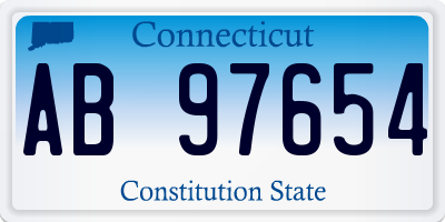 CT license plate AB97654