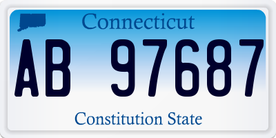 CT license plate AB97687