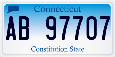 CT license plate AB97707