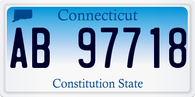 CT license plate AB97718