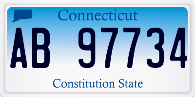 CT license plate AB97734