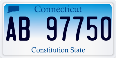 CT license plate AB97750