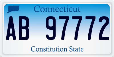 CT license plate AB97772