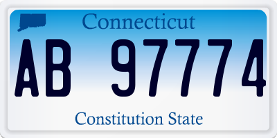 CT license plate AB97774
