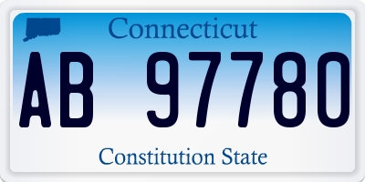 CT license plate AB97780