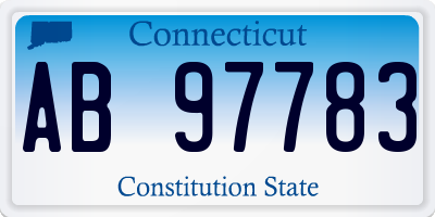 CT license plate AB97783