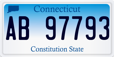 CT license plate AB97793