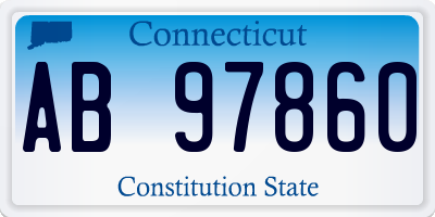CT license plate AB97860