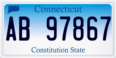CT license plate AB97867