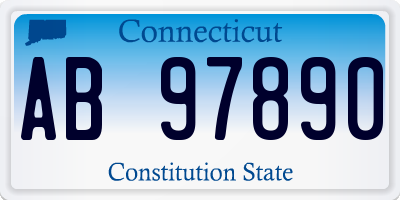 CT license plate AB97890