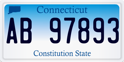 CT license plate AB97893