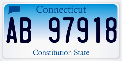 CT license plate AB97918