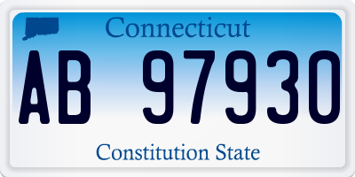 CT license plate AB97930