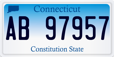CT license plate AB97957
