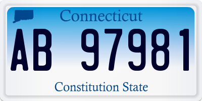 CT license plate AB97981