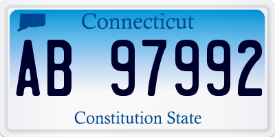 CT license plate AB97992