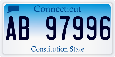 CT license plate AB97996