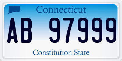 CT license plate AB97999