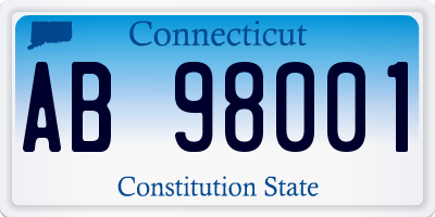 CT license plate AB98001