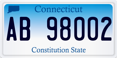 CT license plate AB98002