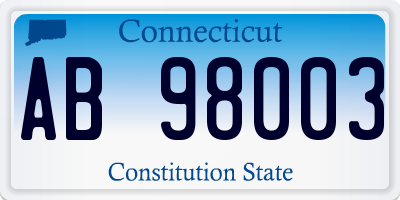 CT license plate AB98003