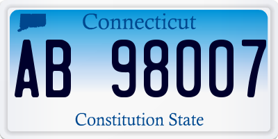 CT license plate AB98007