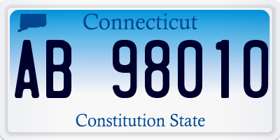 CT license plate AB98010