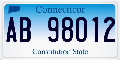 CT license plate AB98012