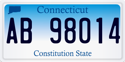 CT license plate AB98014