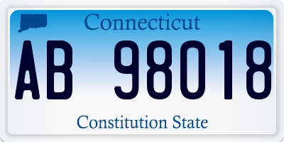 CT license plate AB98018