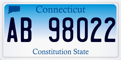 CT license plate AB98022