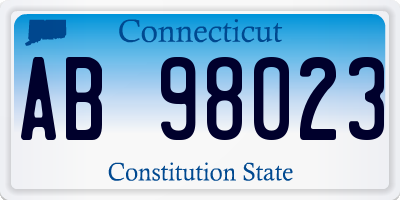 CT license plate AB98023