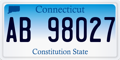 CT license plate AB98027