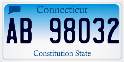 CT license plate AB98032