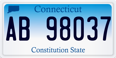 CT license plate AB98037