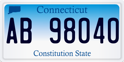 CT license plate AB98040