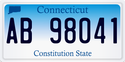 CT license plate AB98041