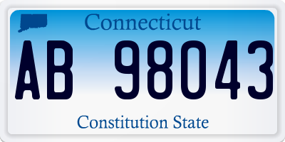 CT license plate AB98043