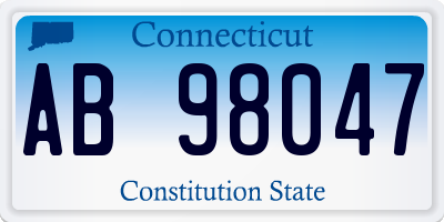 CT license plate AB98047