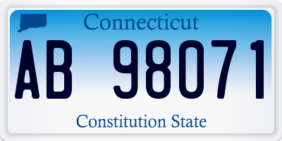 CT license plate AB98071