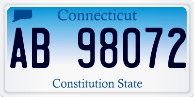 CT license plate AB98072