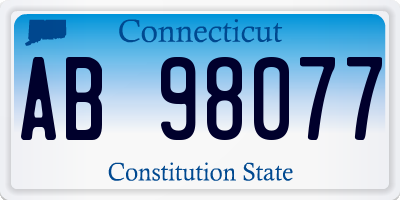 CT license plate AB98077