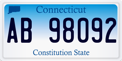 CT license plate AB98092