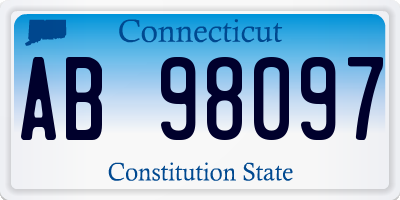 CT license plate AB98097