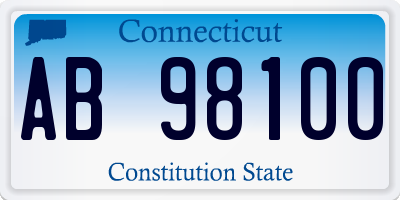 CT license plate AB98100