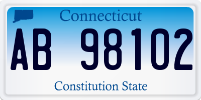 CT license plate AB98102