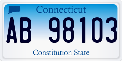 CT license plate AB98103