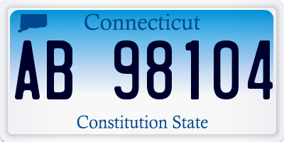 CT license plate AB98104